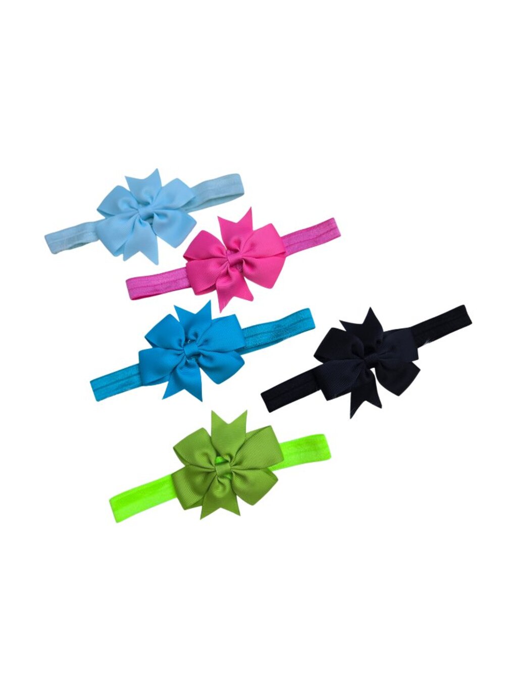 New Hair Bow Baby Headbands – 5-Pack for Newborn Girls, Soft & Stretchy